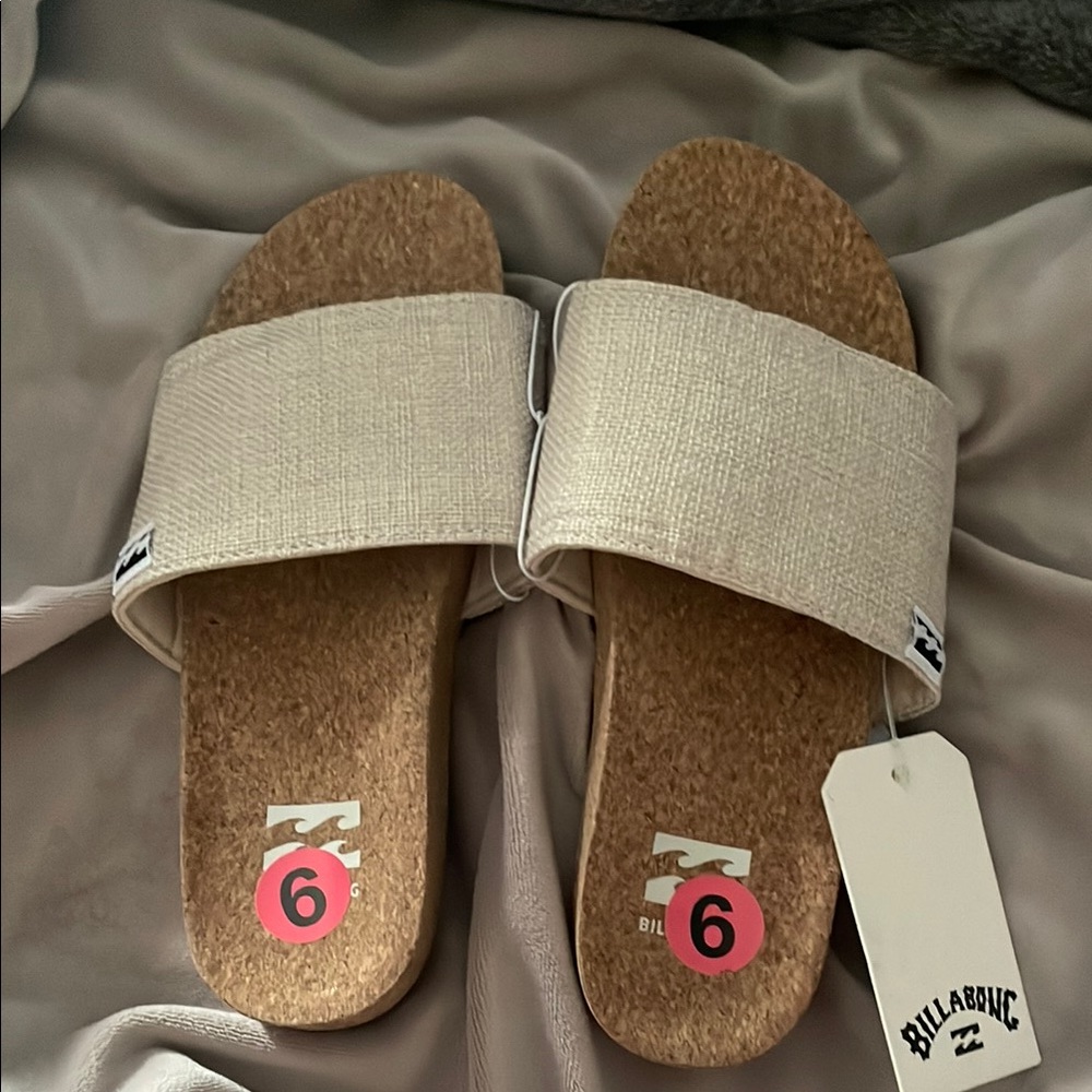 Billabong Beige Slide Sandals